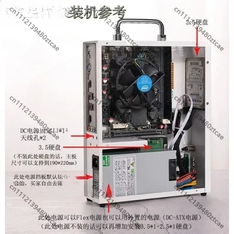 White Portable ITX MATX Mini P - Mini Itx Case With Handle Portable recension och pris